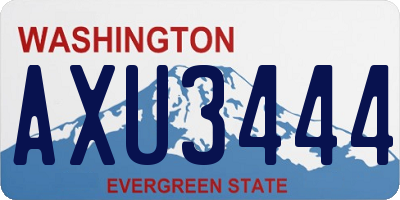 WA license plate AXU3444