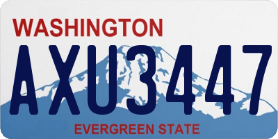 WA license plate AXU3447