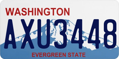 WA license plate AXU3448