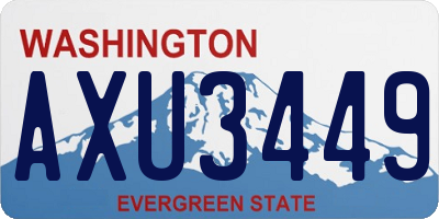 WA license plate AXU3449