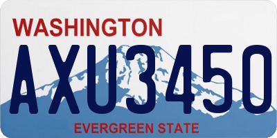 WA license plate AXU3450
