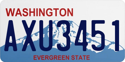WA license plate AXU3451