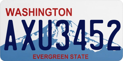 WA license plate AXU3452