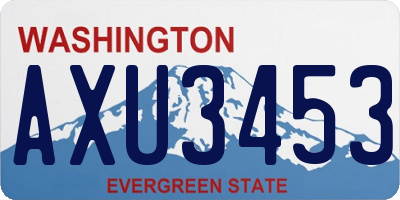 WA license plate AXU3453