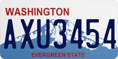 WA license plate AXU3454