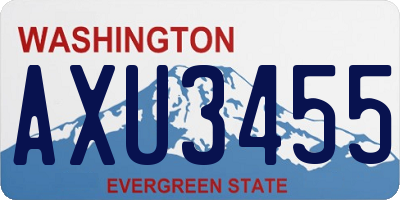 WA license plate AXU3455
