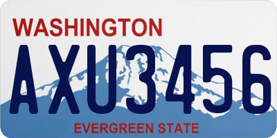 WA license plate AXU3456