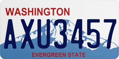 WA license plate AXU3457