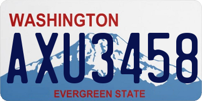 WA license plate AXU3458
