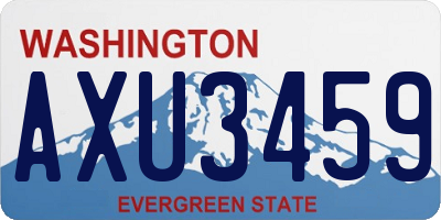 WA license plate AXU3459