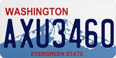 WA license plate AXU3460