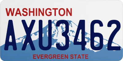 WA license plate AXU3462