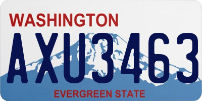 WA license plate AXU3463