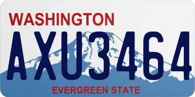 WA license plate AXU3464