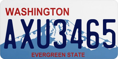 WA license plate AXU3465