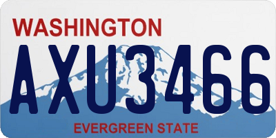 WA license plate AXU3466