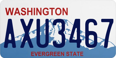 WA license plate AXU3467