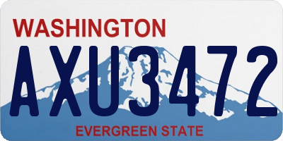 WA license plate AXU3472