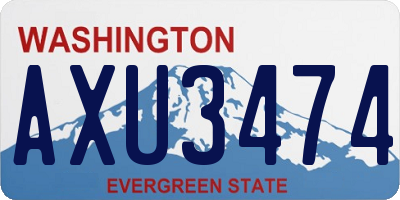 WA license plate AXU3474
