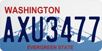 WA license plate AXU3477