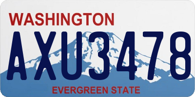 WA license plate AXU3478