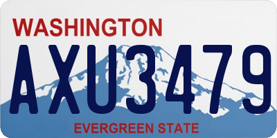 WA license plate AXU3479