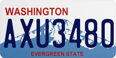 WA license plate AXU3480