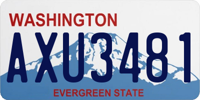 WA license plate AXU3481