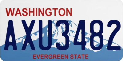 WA license plate AXU3482