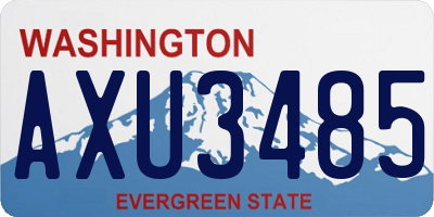 WA license plate AXU3485