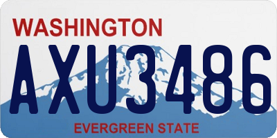 WA license plate AXU3486