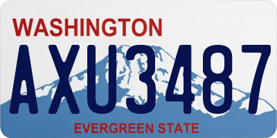 WA license plate AXU3487