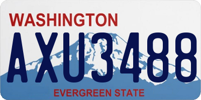 WA license plate AXU3488