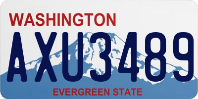 WA license plate AXU3489