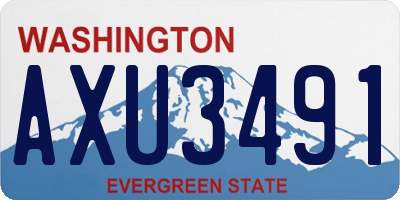 WA license plate AXU3491