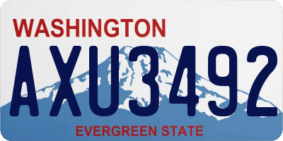 WA license plate AXU3492