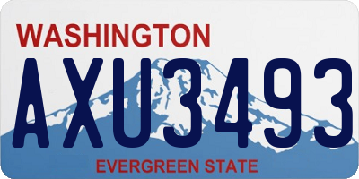 WA license plate AXU3493