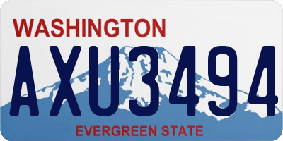 WA license plate AXU3494