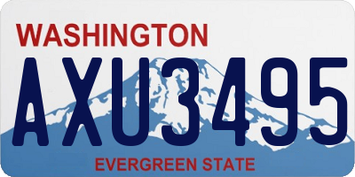 WA license plate AXU3495
