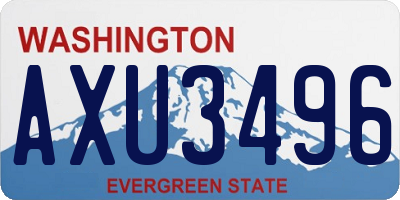 WA license plate AXU3496