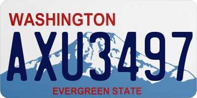 WA license plate AXU3497