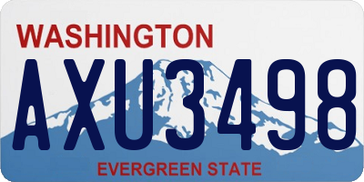 WA license plate AXU3498