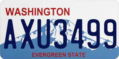 WA license plate AXU3499