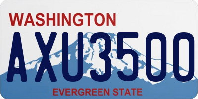 WA license plate AXU3500
