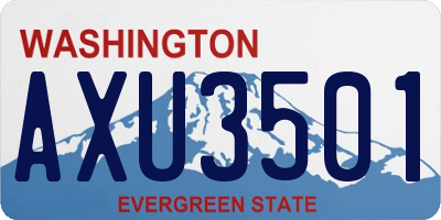 WA license plate AXU3501