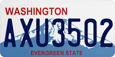 WA license plate AXU3502