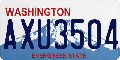 WA license plate AXU3504
