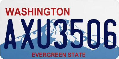 WA license plate AXU3506