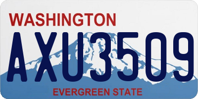 WA license plate AXU3509