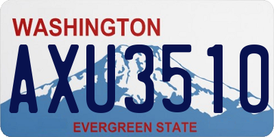 WA license plate AXU3510